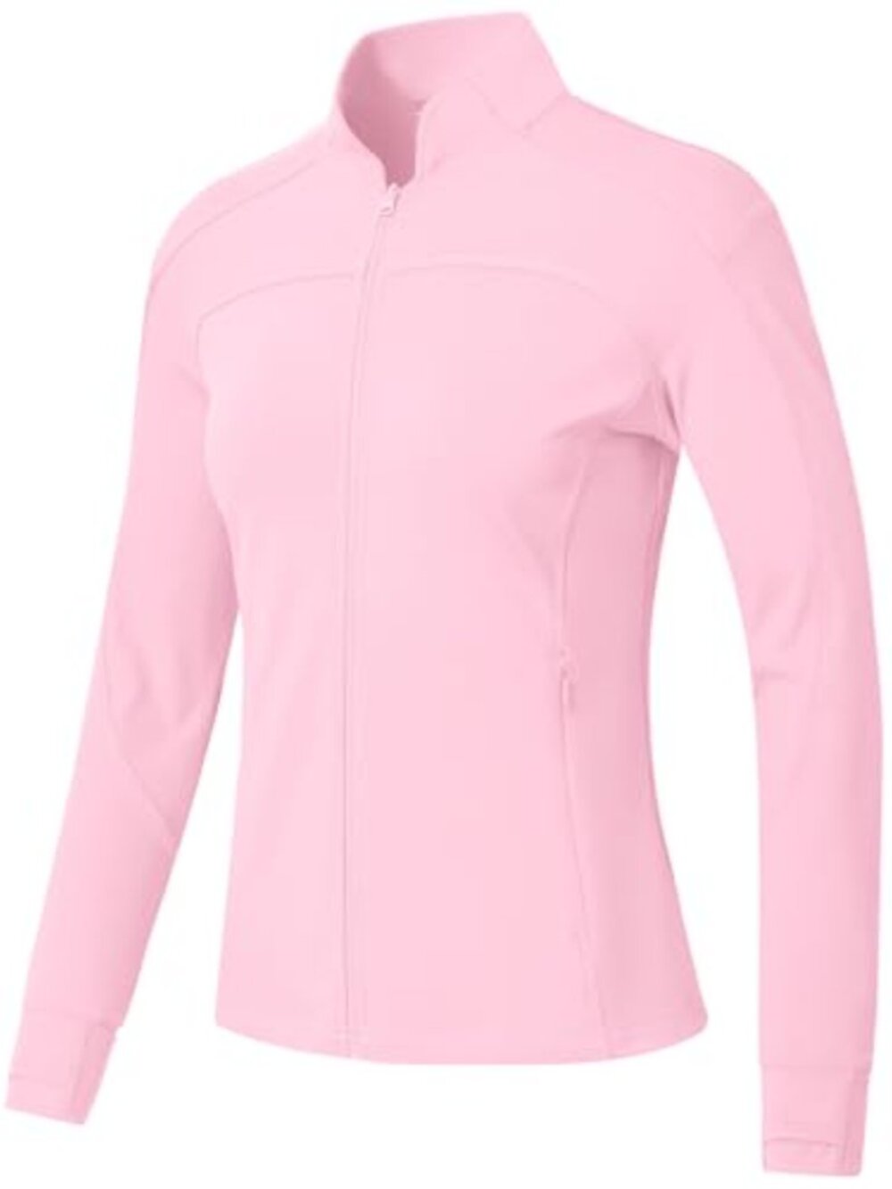 Women's Lightweight Zip Up Athletic Jacket with Thumb Holes
